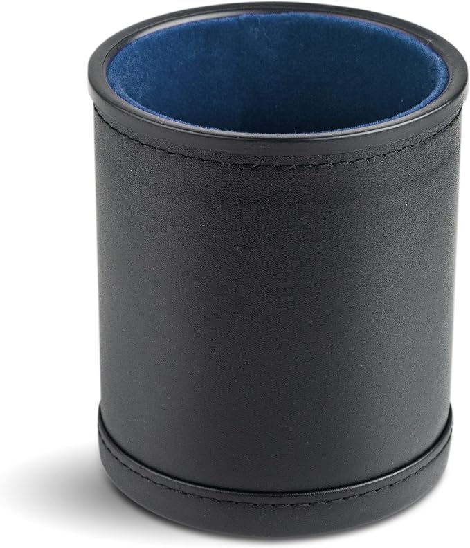 Leather Dice Cup for Board Games, Light Blue Felt Lining