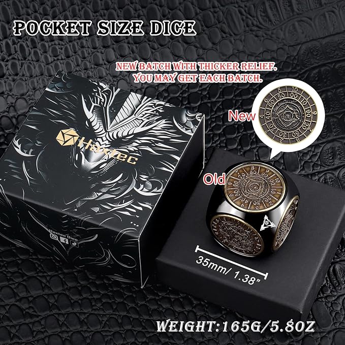 Haxtec Spinner Dice 7-in-1 Metal DND Dice Set Unique Dice Spinner Goblins Metal D&D Die for Dungeons and Dragons DND Gifts
