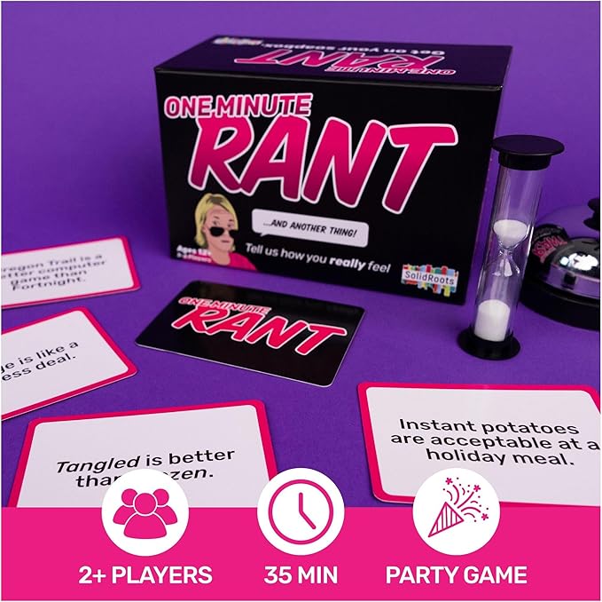 Spin Master Games, SolidRoots One Minute Rant- for People Who Love Controversy | Adult for Night | Party for Adults | Adult for 3-6 Players Ages 12+