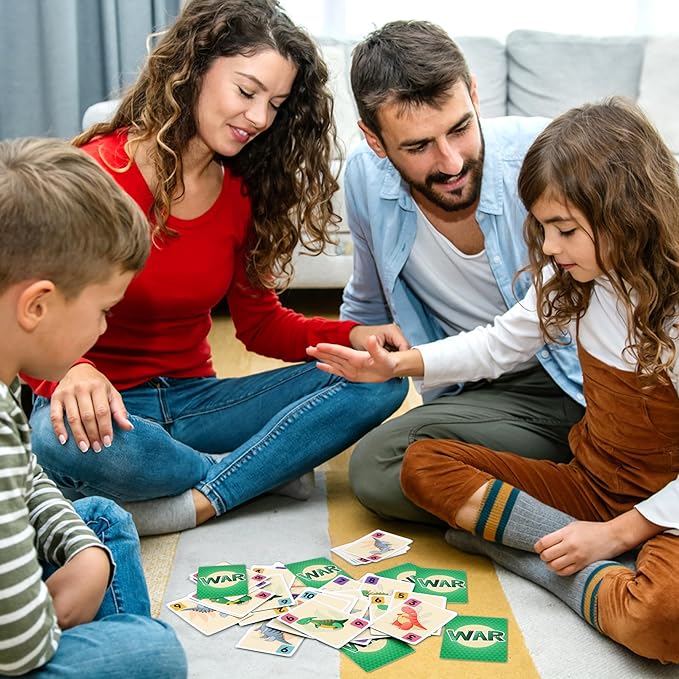 Card Game, Card Games for Kids Ages 4-8, Easy to Learn, Easter Basket Stuffers Gifts Ideal, Fun for Family Game Night Party Travel Preschool Classroom (Slap Jack & War)