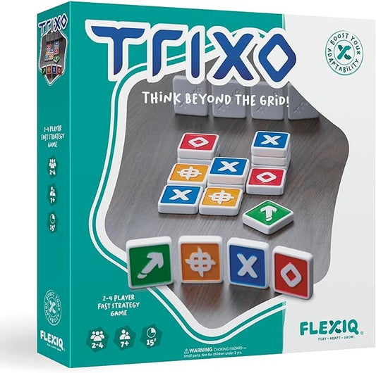 Trixo — Fast-Paced Tile Stacking Strategy Game by FlexiQ, Brain Teasers for Kids 7+, Board Games for Family Night
