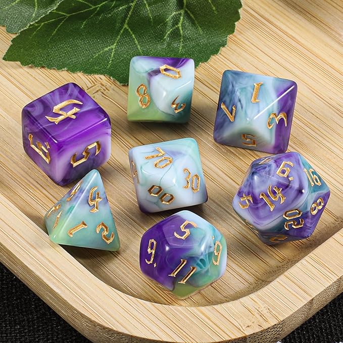 CiaraQ DND Polyhedral Dice Set with Dice Bag for Dungeons and Dragons RPG MTG Role Playing Table Games