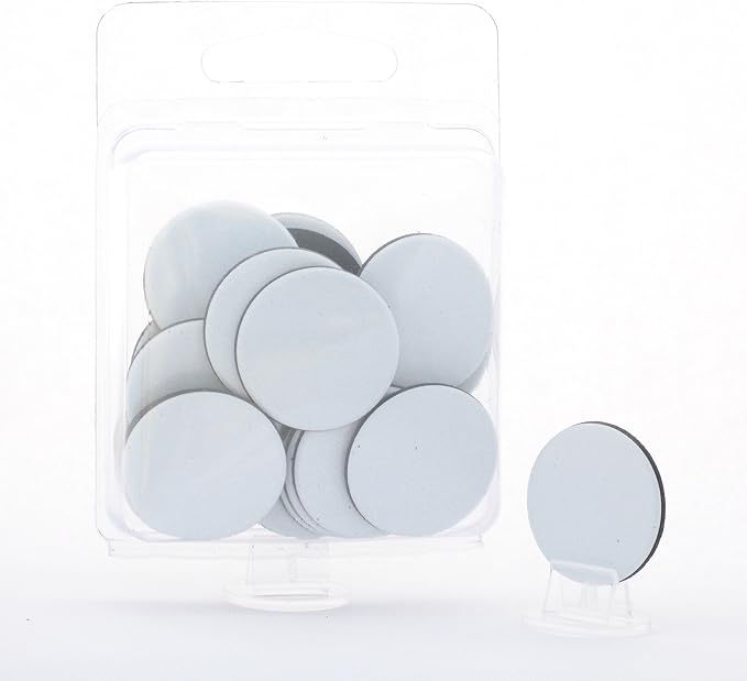 Value Pack of 24 - Dry Erase - Reusable - Blank 1" Circle Board Game Chits Tiles Counters Markers DIY D&D