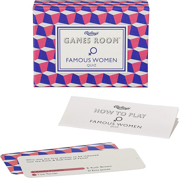 Ridley’s Famous Women Trivia Card Game – Trivia Games for Adults and Kids – 2+ Players – Includes 140 Unique Question Cards – Fun Quiz Cards That Make a Great Gift