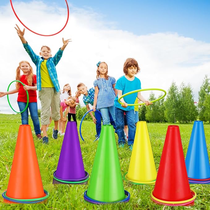 Libima 72 Pcs Carnival Games Set Potato Sack Race Bags Dart Board with Sticky Balls Bean Bag Toss Rings Egg Spoon Race 3 Legged Bands Game Outdoor Birthday Party Field Day Activity for Boy Girl Adult