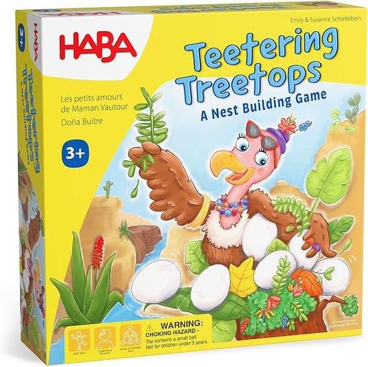 HABA Teetering Treetops Stacking Game: Perfect Dexterity Board Game for Kids Ages 3 and up, Engaging Bird-Themed Board Games for Family Night