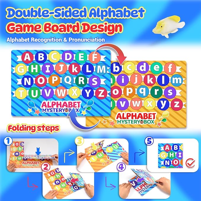 Mystery Box Toys for Toddlers,Alphabet Mystery Box Letters Matching Game Learning Educational Preschool Games for Kids Ages 3-7 Easter Basket Stuffers Birthday Gifts Toy for Kids Ages 2-4 5-7