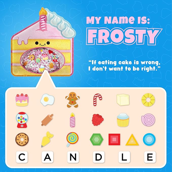 BIZYBOO - The Original Seek & Find Plush - Hidden Object Search Problem Solving Educational Matching Game for Kids 2 and Up (Frosty)