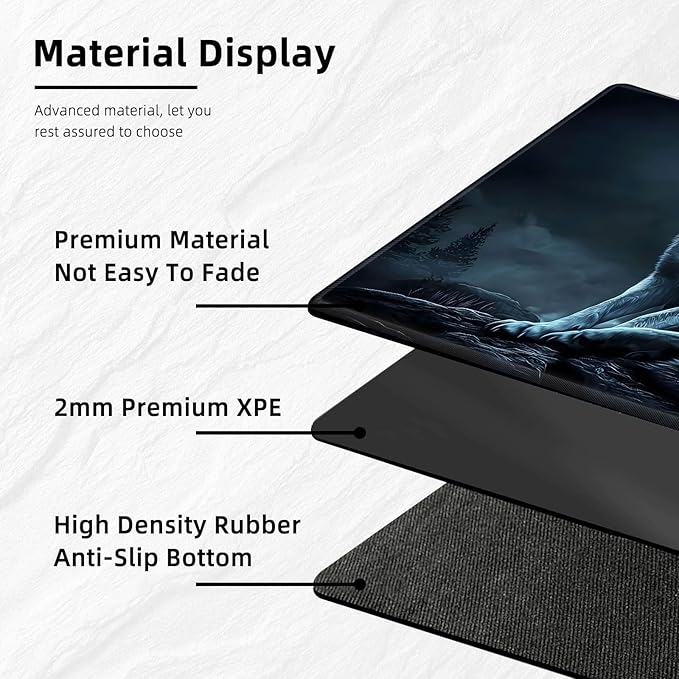 for MTG Playmat with Storage Bags, Card Playmat for TCG Card Playing Game,Rollable & Foldable for PTCG and Board Game Mat for Cards,Non-Slip Wolf Desk Mat for Home Office