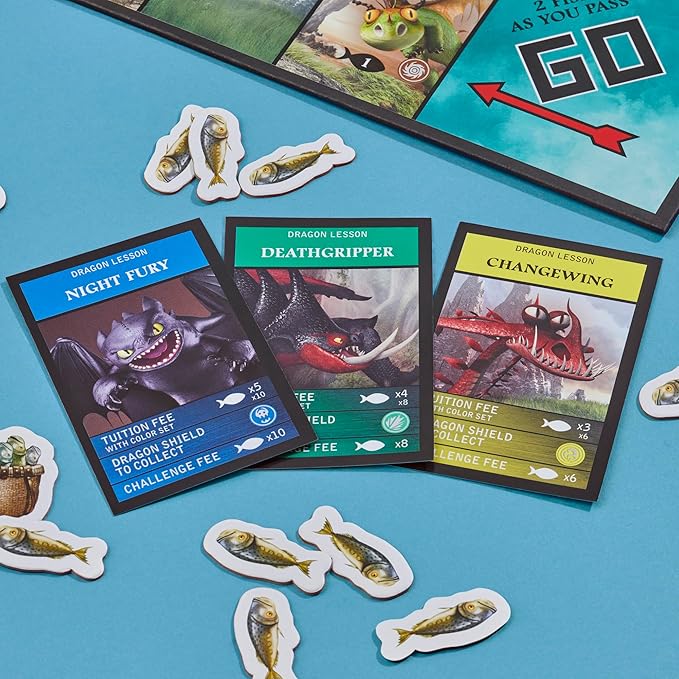 Monopoly DreamWorks How to Train Your Dragon Edition Board Game | Ages 8+ | 2 to 4 Players | 45 Mins. | Fun Family Games for Kids, Teens & Adults (Amazon Exclusive)
