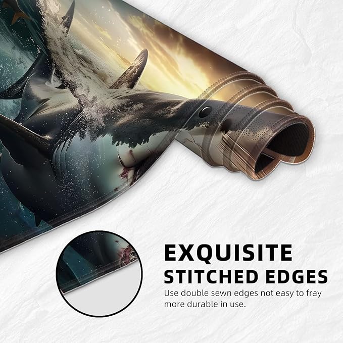 for MTG Playmat with Storage Bags, Card Playmat for TCG Card Playing Game,Rollable & Foldable for PTCG and Board Game Mat for Cards,Non-Slip Shark Desk Mat for Home Office