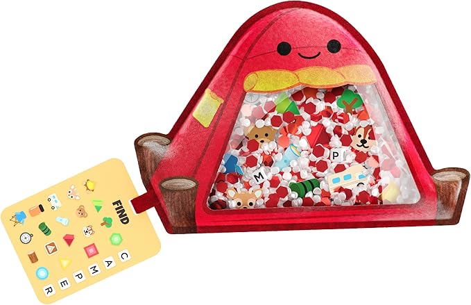 BIZYBOO - The Original Seek & Find Plush - Hidden Object Search Problem Solving Educational Matching Game for Kids 2 and Up (Smores)