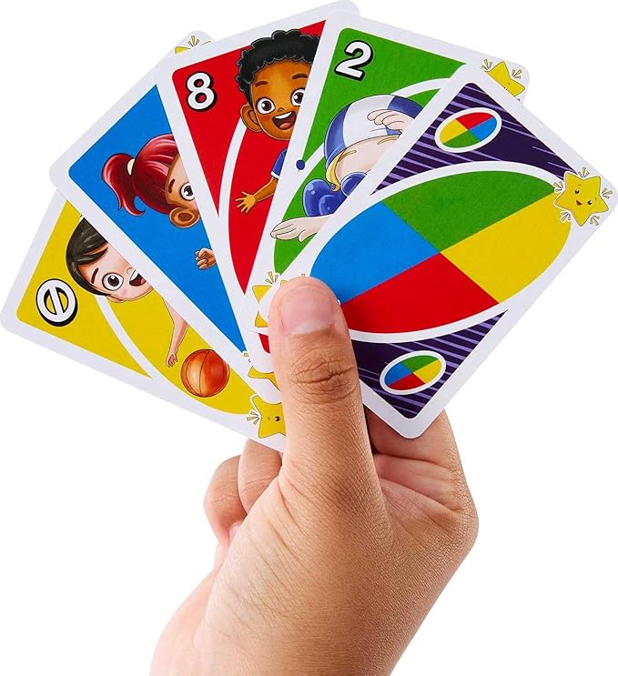 Mattel Games UNO Junior Move! Card Game for Kids Featuring Active Play, Simple Rules, 3 Levels of Play & Matching