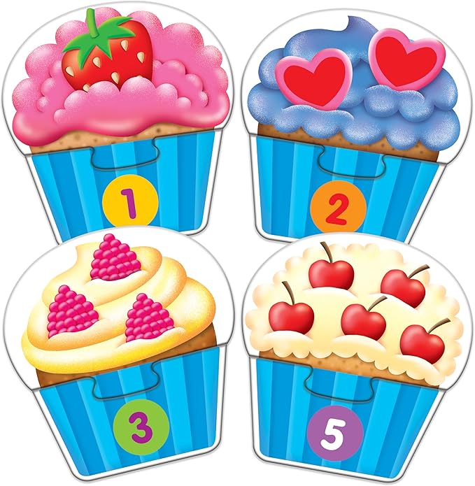The Learning Journey: My First Match It - Counting Cupcakes- 15 Piece Self-Correcting Matching Puzzles - First Learning Toys for Toddlers 2-5 - Award Winning Toys