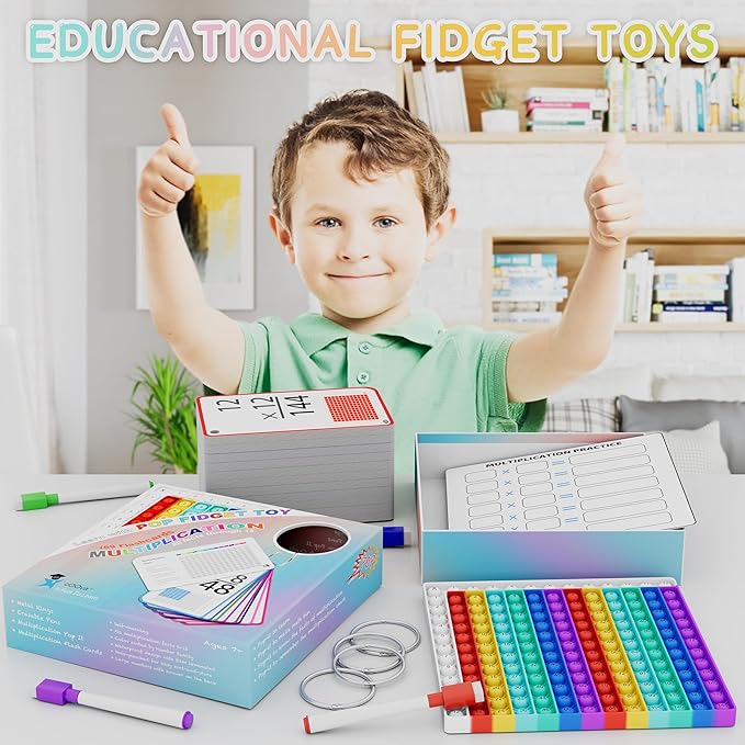 Multiplication Flash Cards + Multiplication Chart - Math Manipulatives Fact Cards - Mutiplication Game Flashcards - Times Table Multiplication Flash Cards 3rd Grade, 4th, 5th, 6th Grade