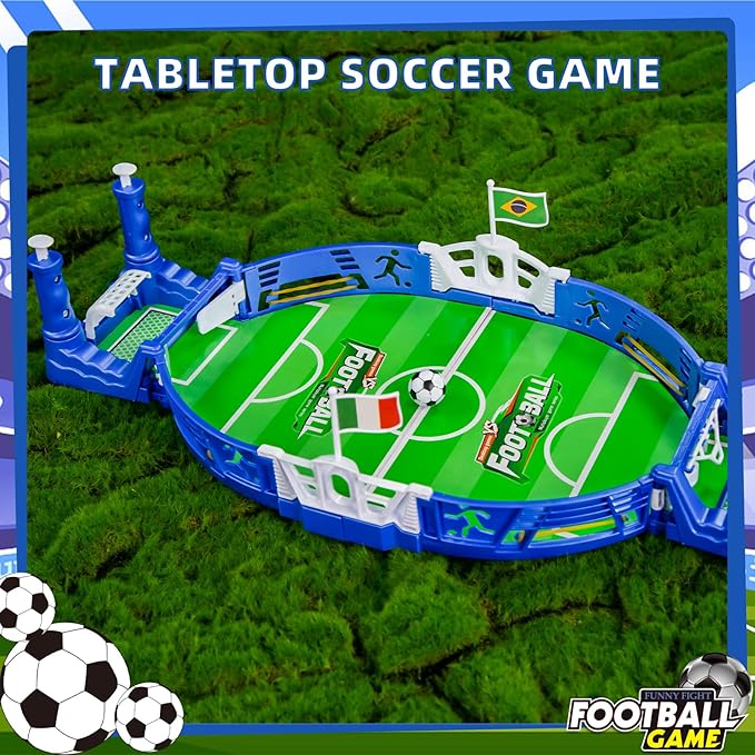 3 otters Tabletop Soccer Game Set, Mini Football Soccer Game Board for Foosball Pinball Kids Adults Interactive Game Room Family Night