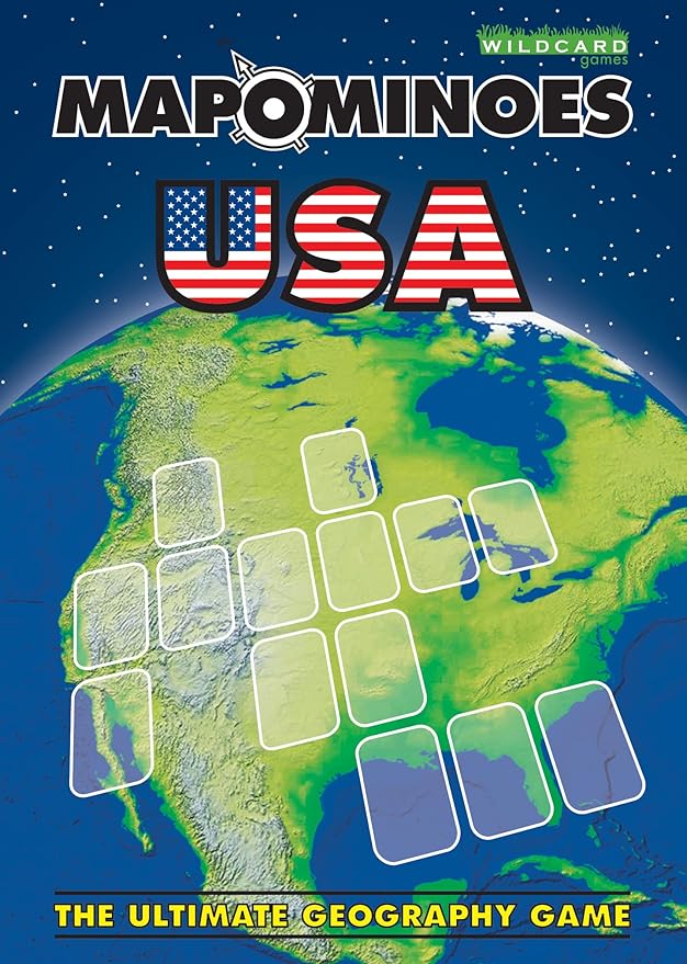MAPOMINOES USA – The Ultimate Geography Game – Fun & Educational Travel Card Game About US States for Kids Teens and Adults