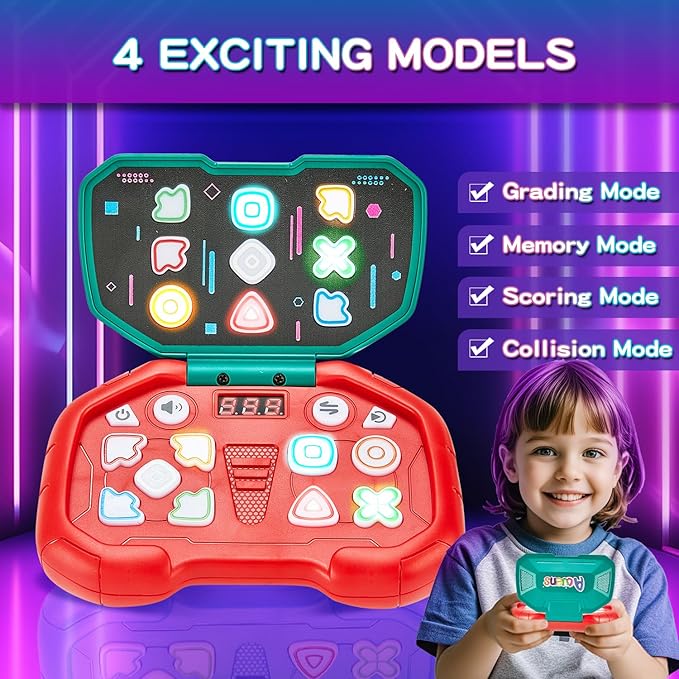 Handheld Dance Game,4 Mode,999 Level,Sensory Toys,Fast Puzzle Game,ADHD,Pop Fidget Toys for Kids Age 6-12,Birthday Gifts for Girls and Boys (Red)