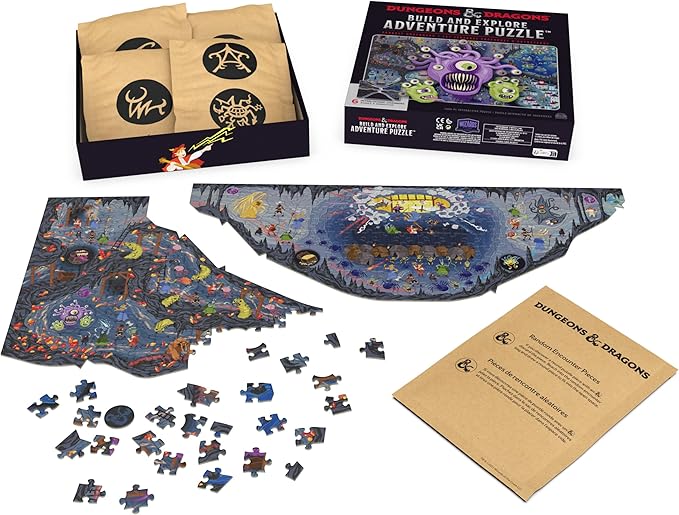 Dungeons & Dragons, Build and Explore Adventure Puzzle, DND Adult Puzzles, Dungeons and Dragons 1000 Piece Puzzles for Adults and Kids Ages 12+