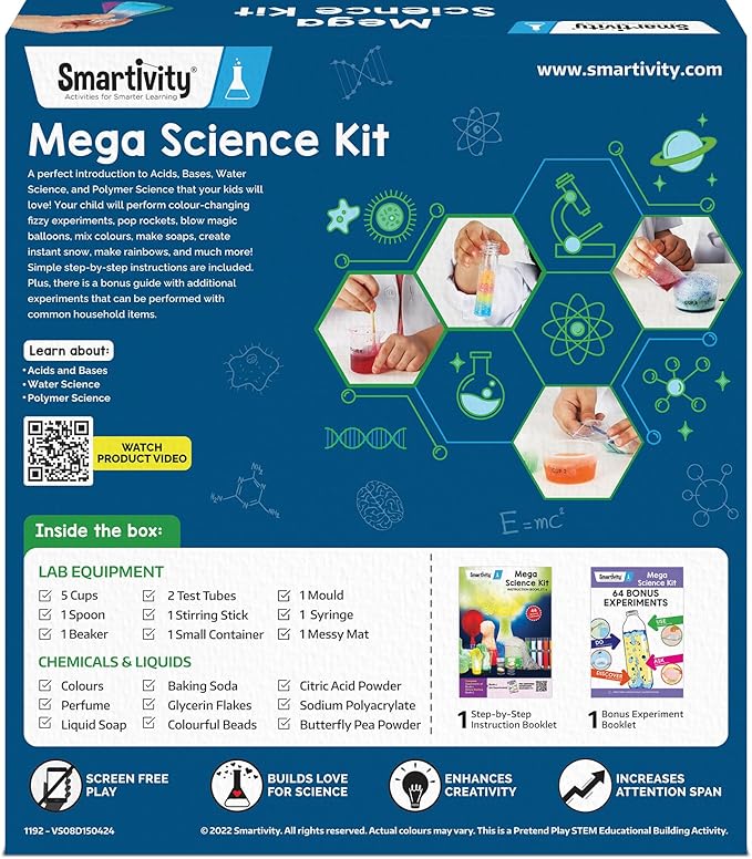 Smartivity Legendary Mega 150 Science Experiment Kit for Kids, Smart Birthday Gifts, Educational Science Experiments for Boys & Girls, STEM Toys for Learning & Fun for Age 6, 7, 8, 9, 10, 11, 12, 14