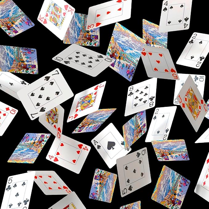 Boardwalk Puzzles Premium Featherlight Unique Playing Cards, Fun Themed Deck for Home and Travel | Park City Winter