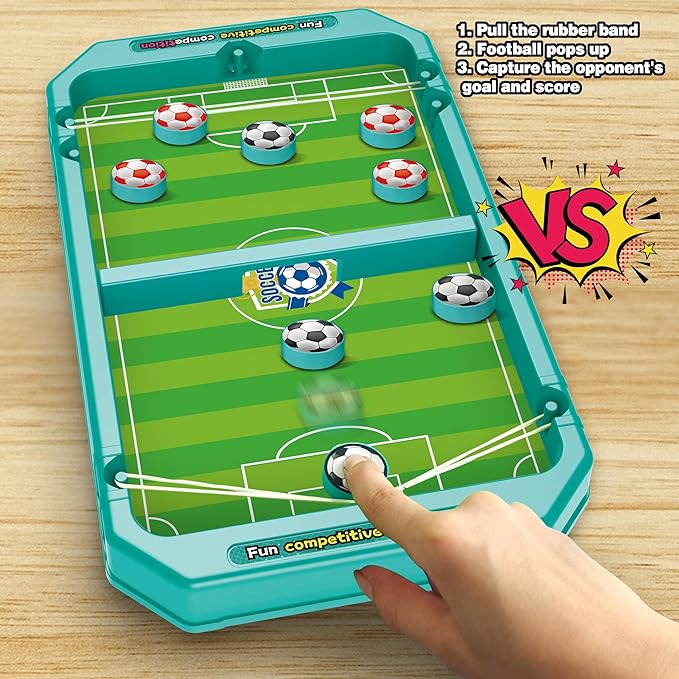 6-in-1 Fast-Paced Gameplay,Board Finger Soccer,Fast Sling Puck Set,Mini Bowling Game,Basketball Shooting Game,Points Game,Kids&Adults Slingshot Board Game,2-4players Interactive Families Toys