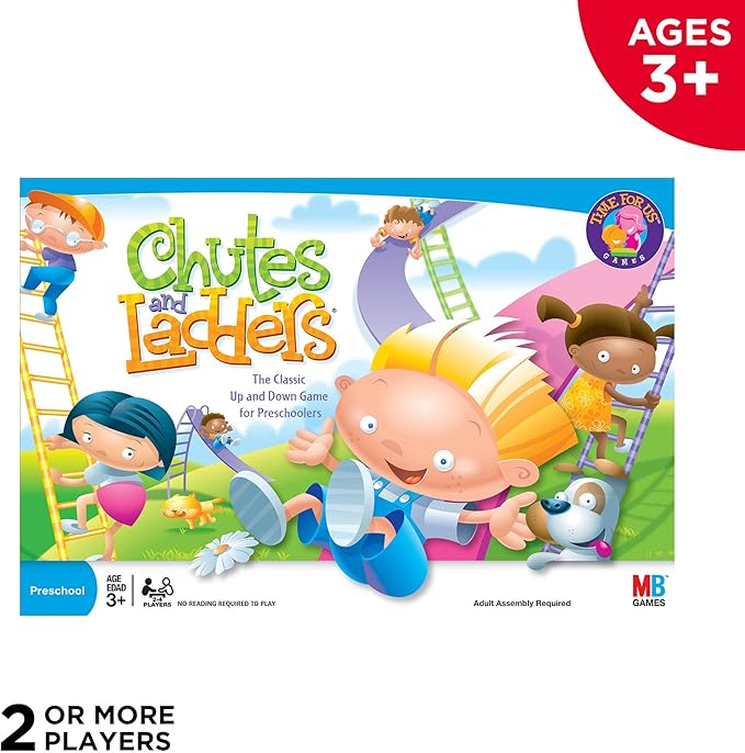 Hasbro Gaming Chutes and Ladders Board Game | 2 to 4 Players | Back to School Gifts for Kids | Preschool Classroom Games | Ages 3+ (Amazon Exclusive)