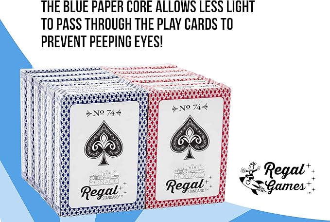 Regal Games - Bulk Playing Cards Set for Adults & Professionals - 48 Standard Decks, Large Print Deck of Cards - Blackjack, Euchre, Canasta, Poker Cards - Fun & Travel Playing Cards