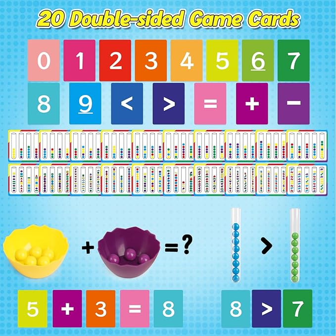Counting and Color Sorting Toys for Toddlers,Math Manipulatives Match Games Educational Learning Fine Motor Skills,STEM Preschool Kindergarten Learning Activities