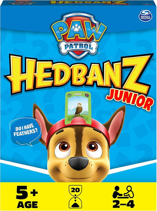 Spin Master Games, Hedbanz Junior PAW Patrol, Picture Guessing Board Game, PAW Patrol Toys, for Family & Kids, 2-4 Players for Ages 5 & Up