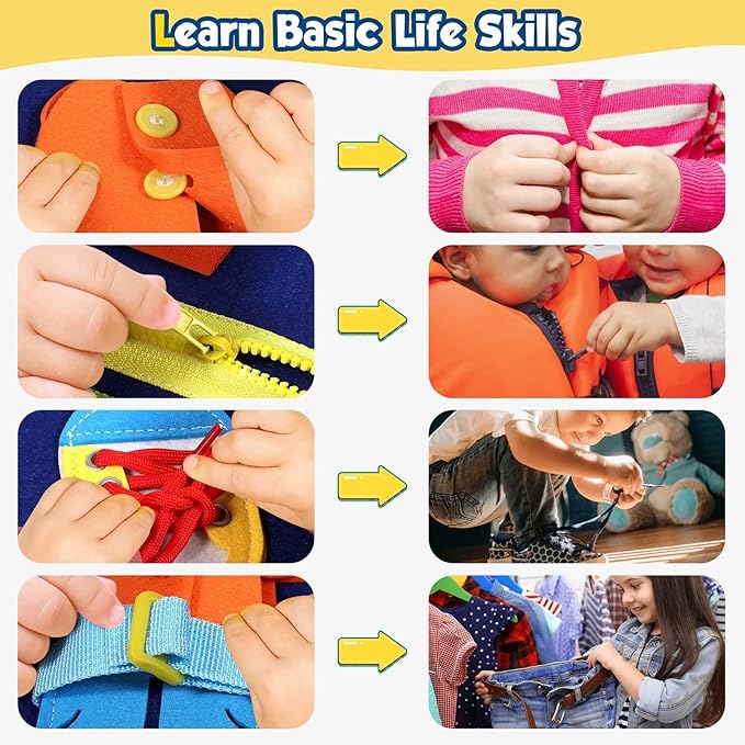 Toddler Busy Board - Montessori Toys for 2-3 Year Old Boy Birthday Gift, Educational Learning Sensory Busy Book for Two Year Old Boys, Kids Ages 2-4 Activities Toy for Airplane Car Travel