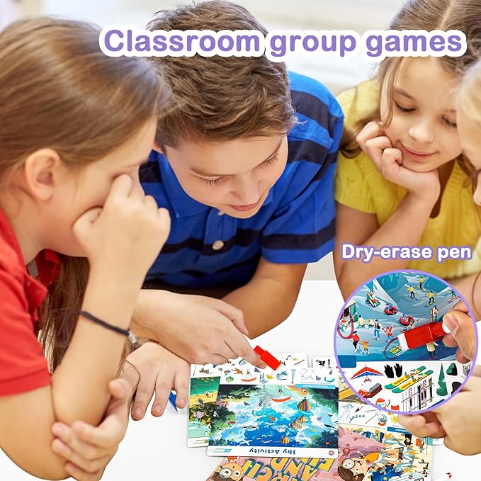 Tichgeim Search and Find Educational Game for Kids Ages 6-8, Seek and Find Games for Toddlers, Kindergarten Look and Find Activity Gifts for 3-5 Boys Girls