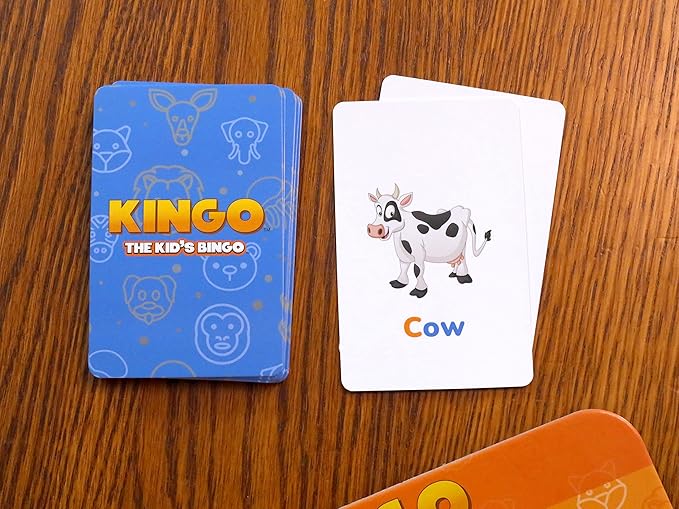 Regal Games 4-in-1 Kingo Set - Bingo Games for Kindergarten and Preschool Kids - Fun Educational Learning Games for Classroom & Home - Vocabulary Builder Kids Bingo