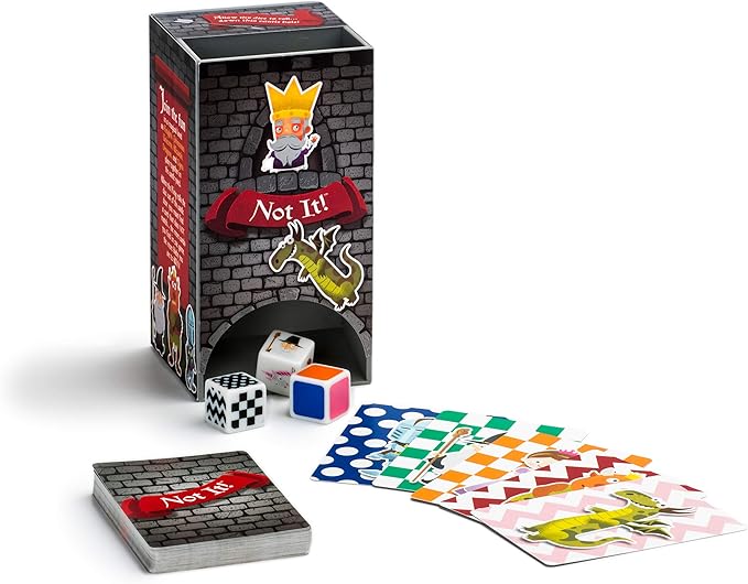 Not It Dice Games for Kids Strategy Game for Family Night Fun Card Game Stocking Stuffer Gift 3+ Players Ages 6+ Castle Land