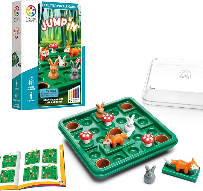 SmartGames Jump in’, a Cognitive Skill-Building Travel Puzzle Game for Kids and Adults Ages 7 & Up, 60 Challenges in Travel-Friendly Case.
