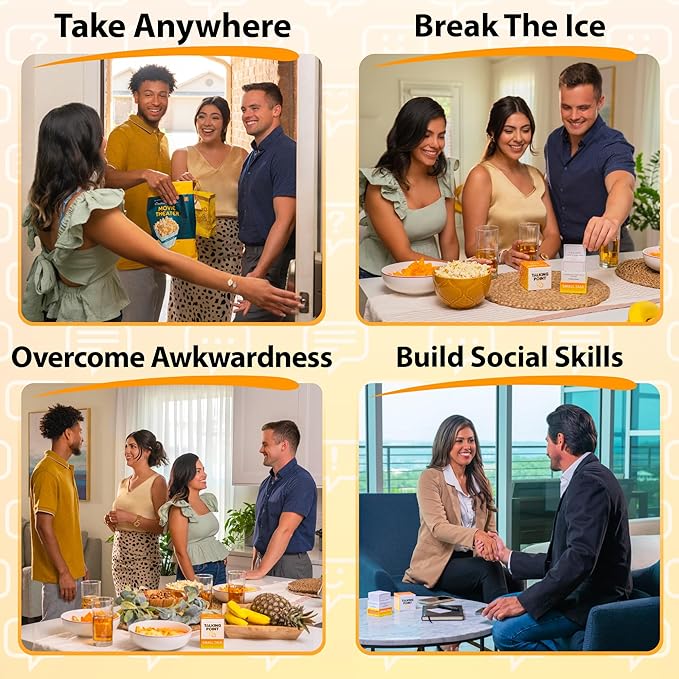 200 Ice Breaker Conversation Cards - Conversation Starters Friendly Small Talk Icebreakers for Friends, Coworkers, Family, Dates, & Acquaintances - Fun for Parties, Road Trips, Vacation Game Night