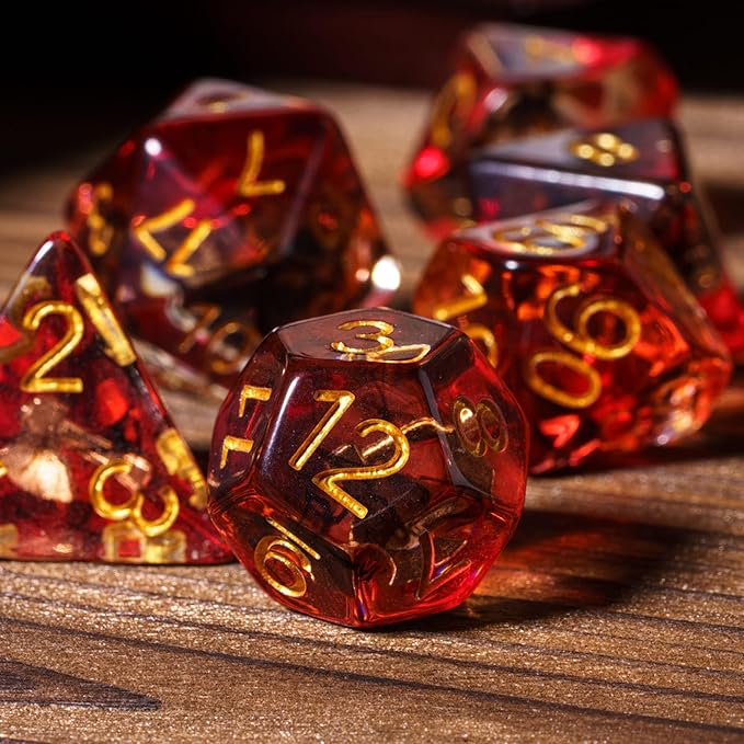 UDIXI 7PCS Polyhedral Dice Set, 7-Die DND Dice Set Filled with Axe for Role Playing Games as Dungeons and Dragons RPG Table Games?D&D (Barbarian)