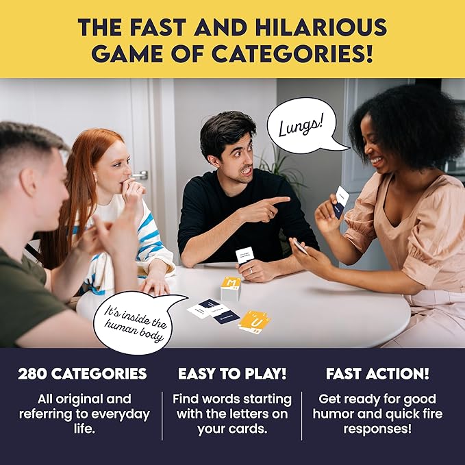 Blue Orange - Slingz – Fast-Paced Family Card Game for Kids, Teens, Adults, and College Students | Fun Categories Party Game for Gam Nights, Holidays, and Travel | 2–7 Players