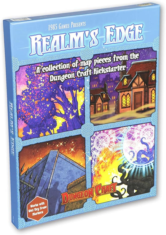Dungeon Craft Board Game: Realm's Edge Loose Leaf Inside a Custom Box, Realm's Edge Pawn, Water Resistant, Dry Erase by 1985 Games