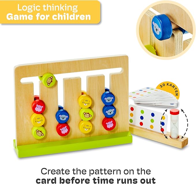 CUBIDI Original Sorting Game - Wooden Montessori Toy for 4+ Year Old - Playfully STEM Smart Games to Improve Motor Skills and Logical Thinking - Toddler Learning Educational Toy