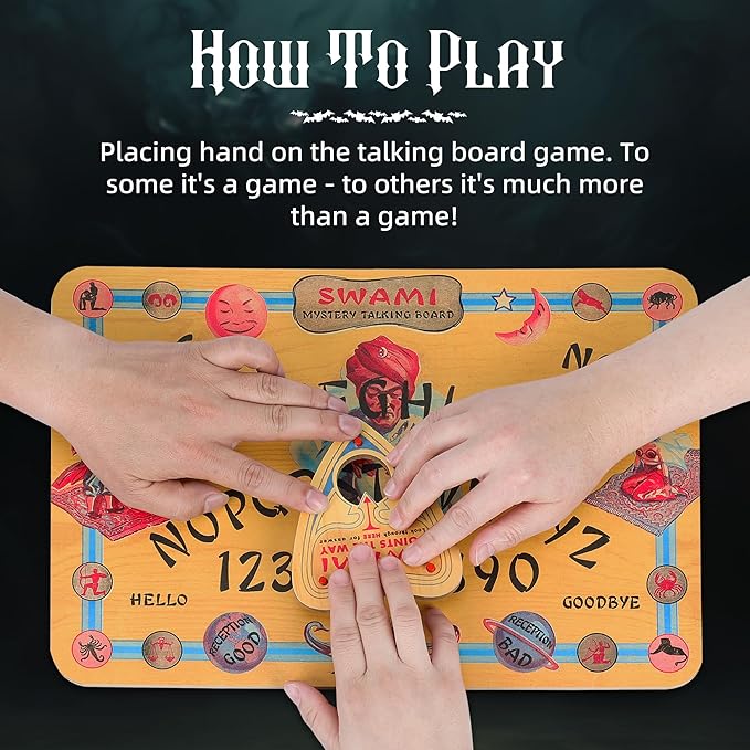 Wooden Spirit Talking Board Game for Teens & Adults | Classic Mystery Party Games | Family-Friendly Interactive Fun for Halloween, Game Nights, | Gift Idea Age 8+ | Traditional Retro Toy