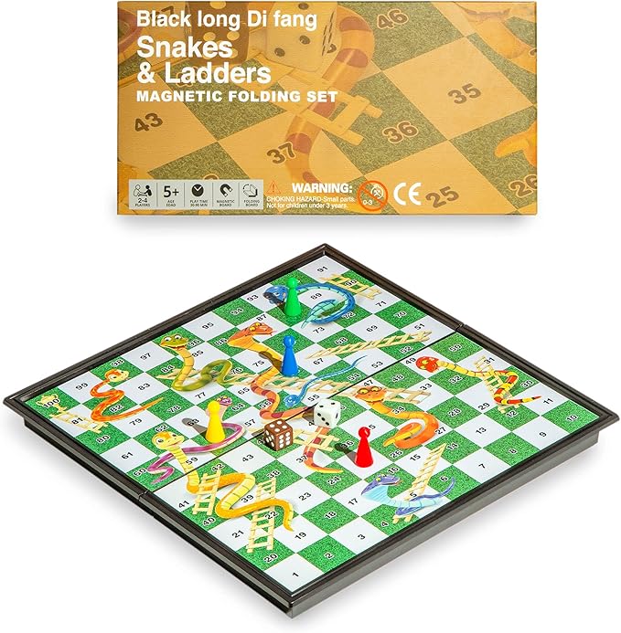 Magnetic Snakes and Ladders Board Game Set - 9.6 Inches