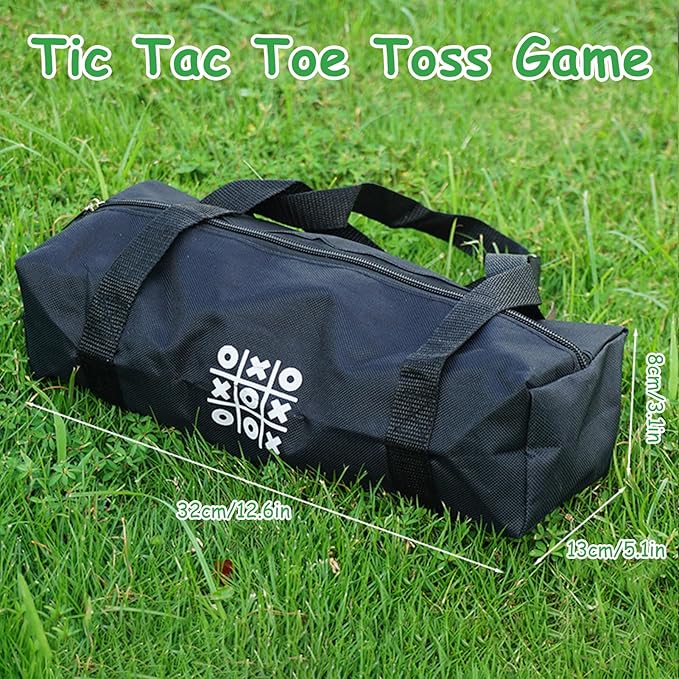 Large XO Board Game, Bean Bag Toss Outdoor Games for Kids, Wood Yard Toss Game with X and O Pieces Storage Bag for Kids Backyard Lawn Camping Games