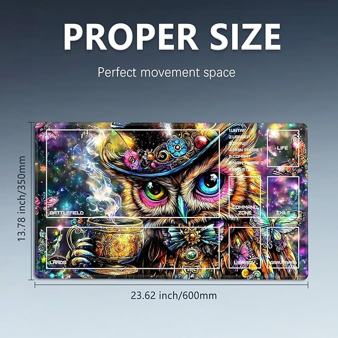 MTG Playmat Size 23.6x13.8in with Storage Bags Portable Playmat TCG and Board Game Mat for Cards Rubber Base Slip-Resistant Mousepad Desk Mat (Pink Sakura,with Zone)