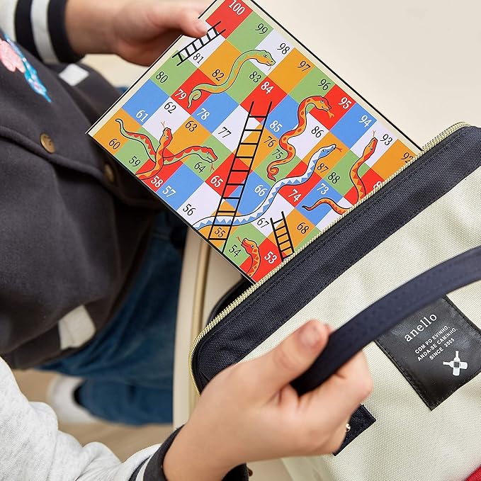 KIDAMI Magnetic Snakes and Ladders Game Set with Storage Box, Folding Design and Light-Weight, Gift for Kids and Adults.