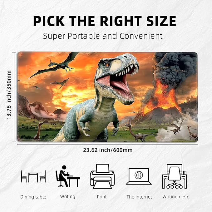 for MTG Playmat with Zones Storage Bag,for TCG Playmat and Playing Card Mat for Magic Board Games, Dinosaur Non Slip Stitched Edges Game Mat, Rollable Foldable Card Playmats