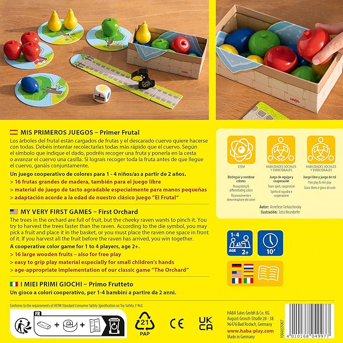 HABA My Very First Games - First Orchard Toddler Game for Ages 2+ (Spanish Language Version)