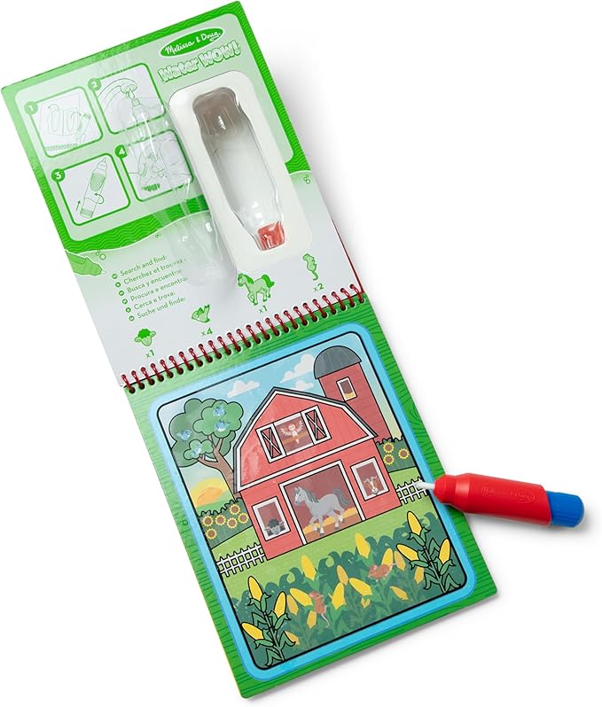 Melissa & Doug Water Wow! On The Farm - Stocking Stuffers, Children's Paint , Activity Books For Toddlers And Kids Ages 3+
