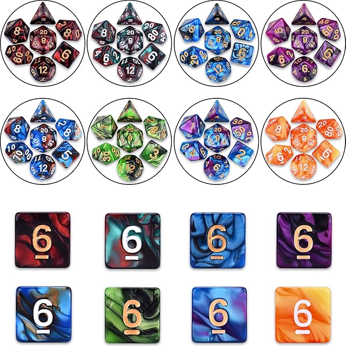 DND RPG Dice Sets 30 x 7 Polyhedral Dice (210pcs) for Dungeons and Dragons Tabletop Role Playing Adventure Games, with a Large Drawstring Bag