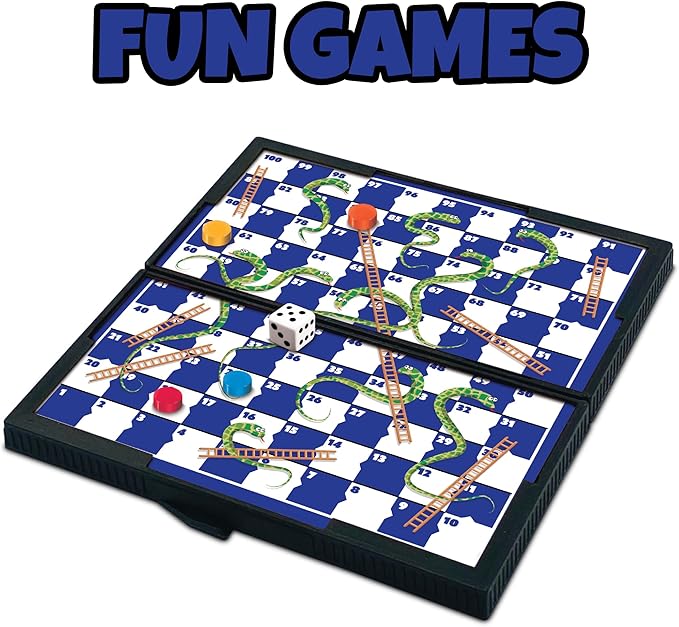 Gamie Magnetic Board Travel Games Set - Includes 12 Retro Fun Games - 5" Compact Design - Individually Boxed - Teaches Strategy & Focus, Great for Road Trip/Travel/Camping - Best Gift for Kids Ages 6+